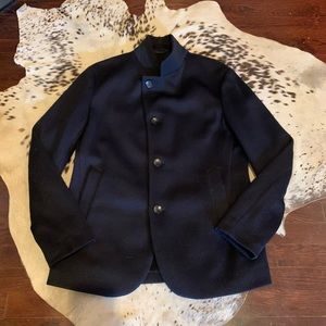 Armani Collezioni navy mesh blazer